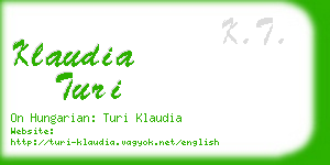 klaudia turi business card